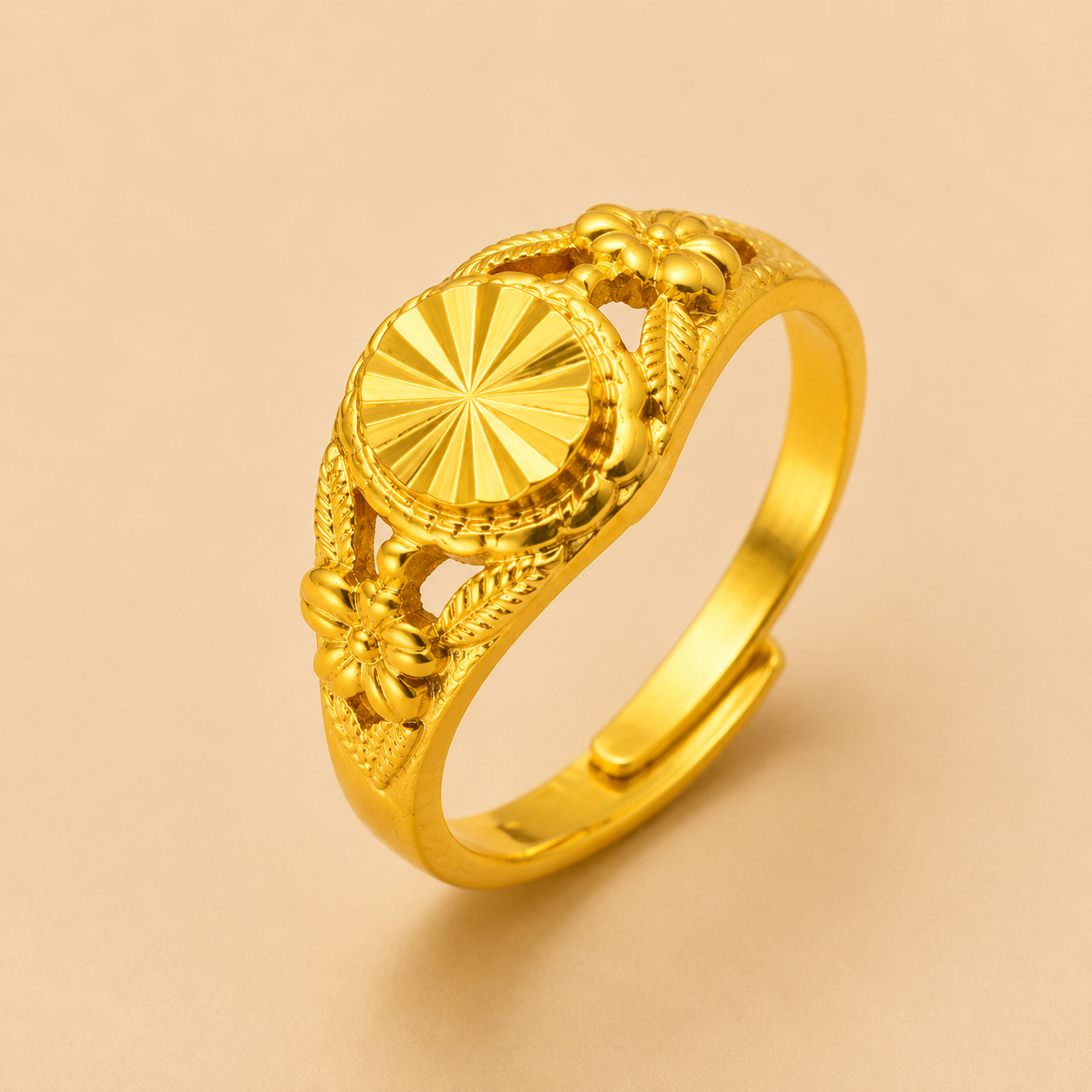 Luxury Adjustable Floral Ring