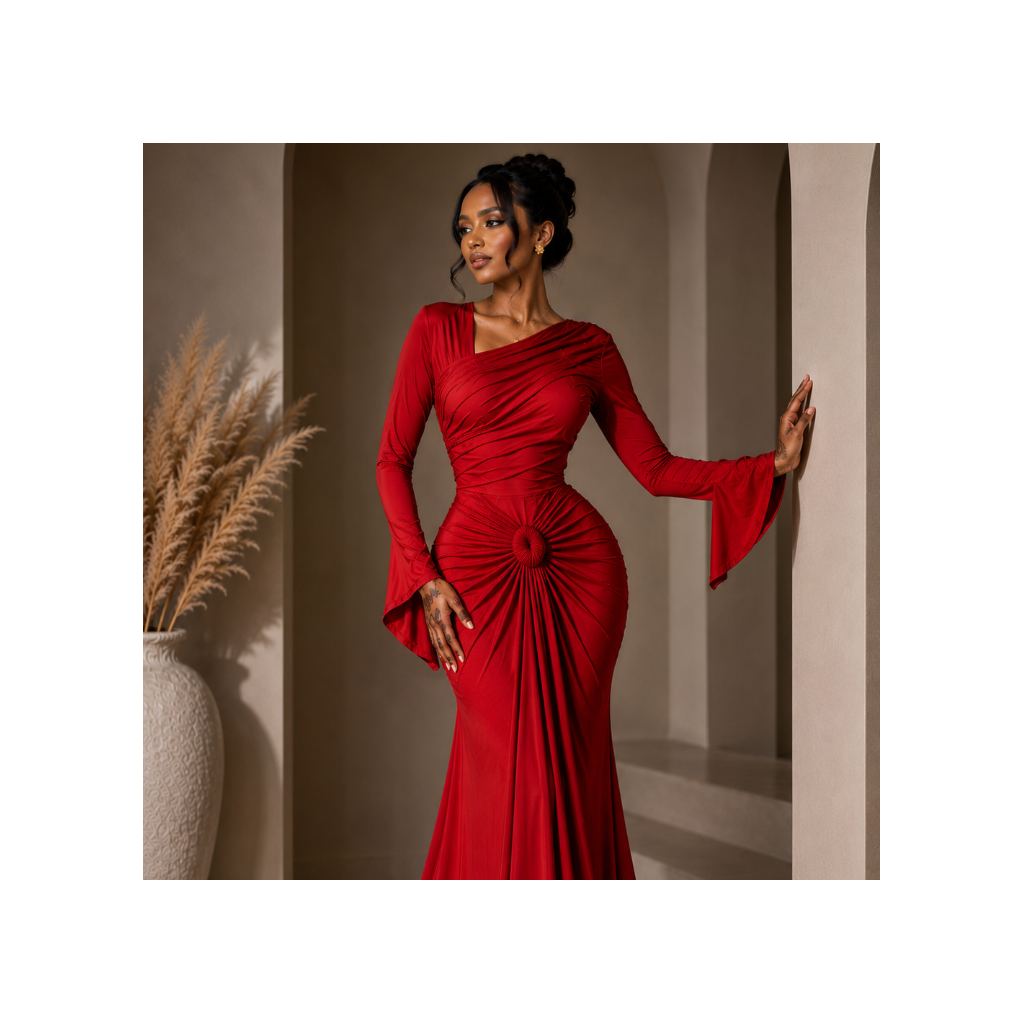 Women's Luxury Bodycon Dress & Scarf Set – Aslistyle