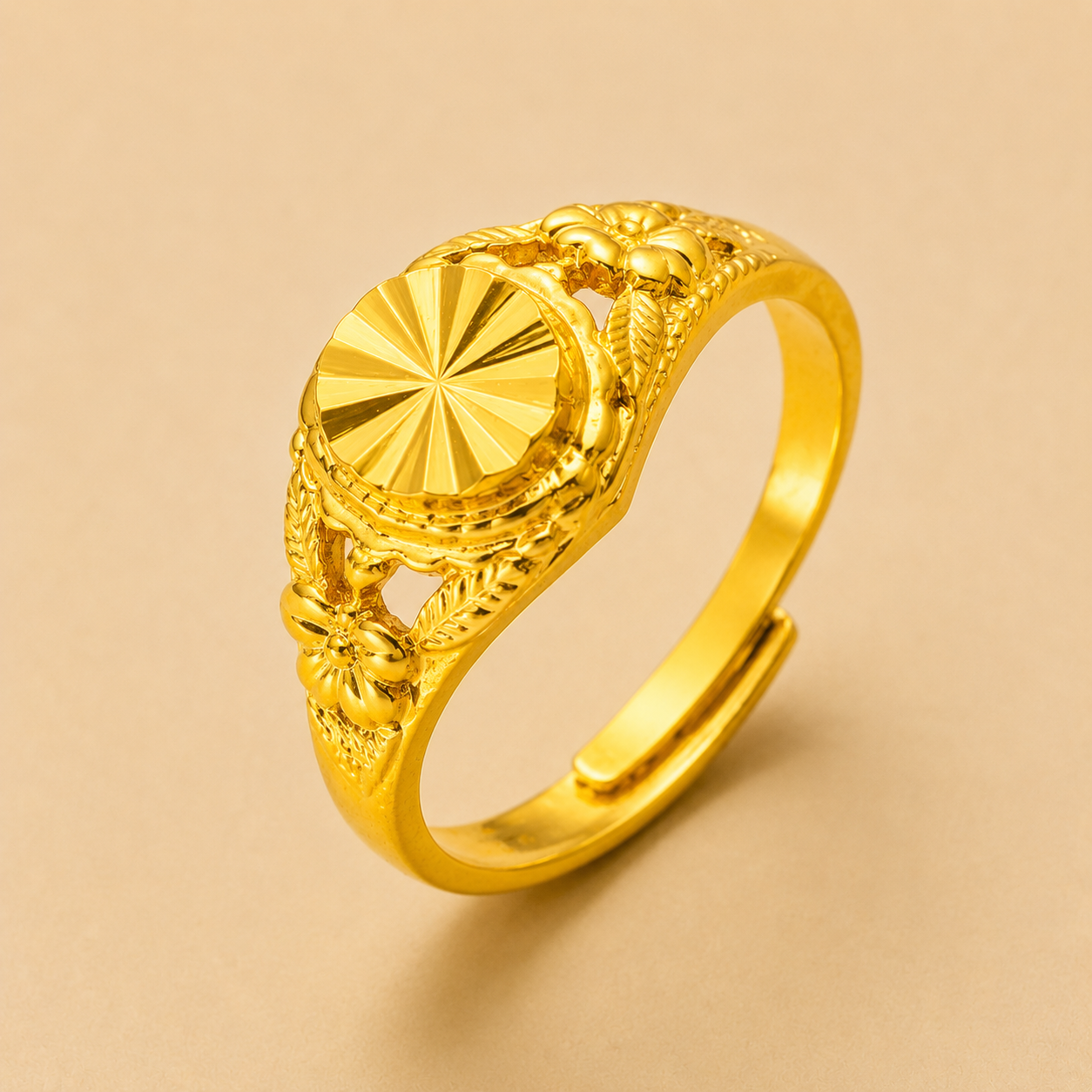 Luxury Adjustable Floral Ring