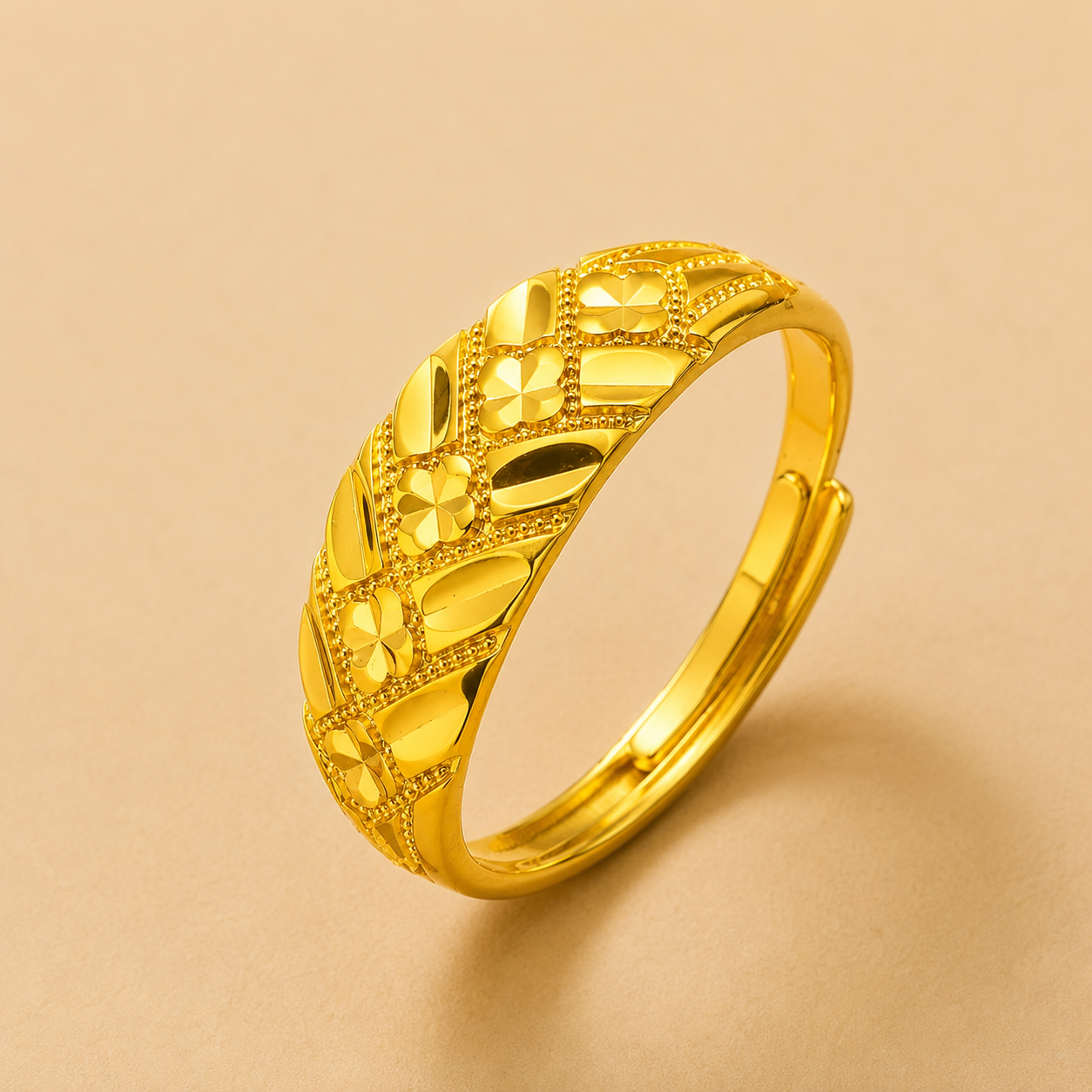 Luxury Adjustable Floral Ring