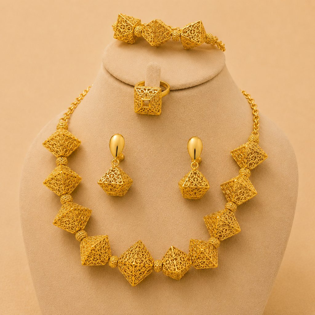 Complete Gold Bridal Jewelry Set