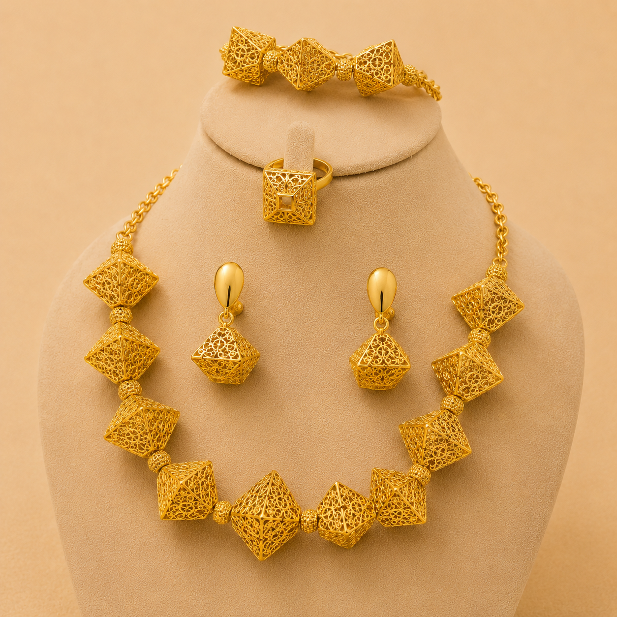 Complete Gold Bridal Jewelry Set