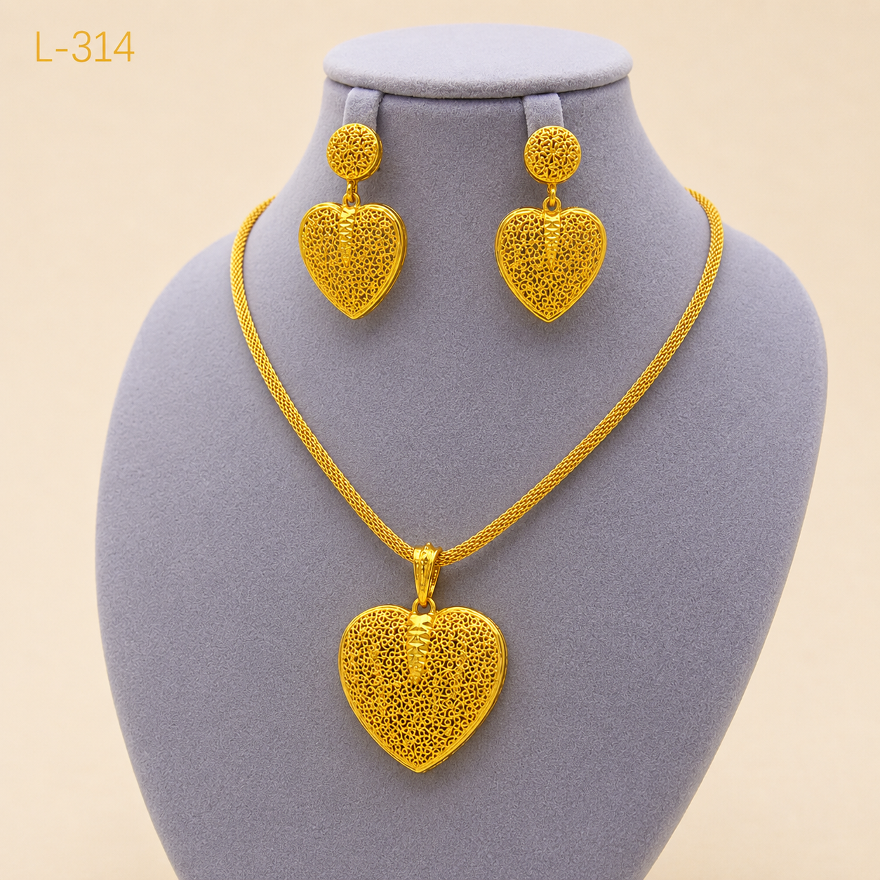 Gold Droplet Wedding Jewelry Set