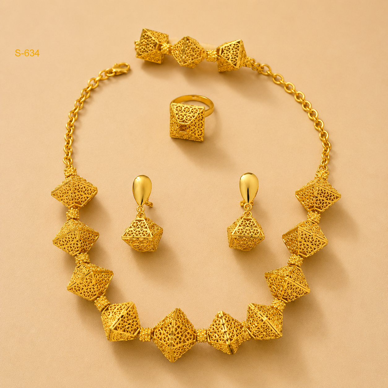 Complete Gold Bridal Jewelry Set