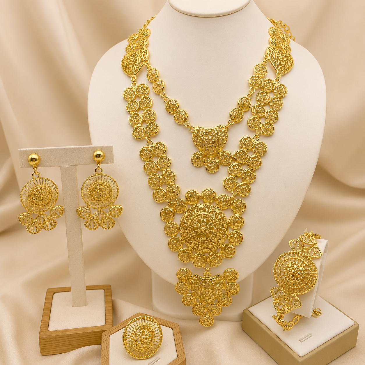 Women's 24K Gold Necklace Set