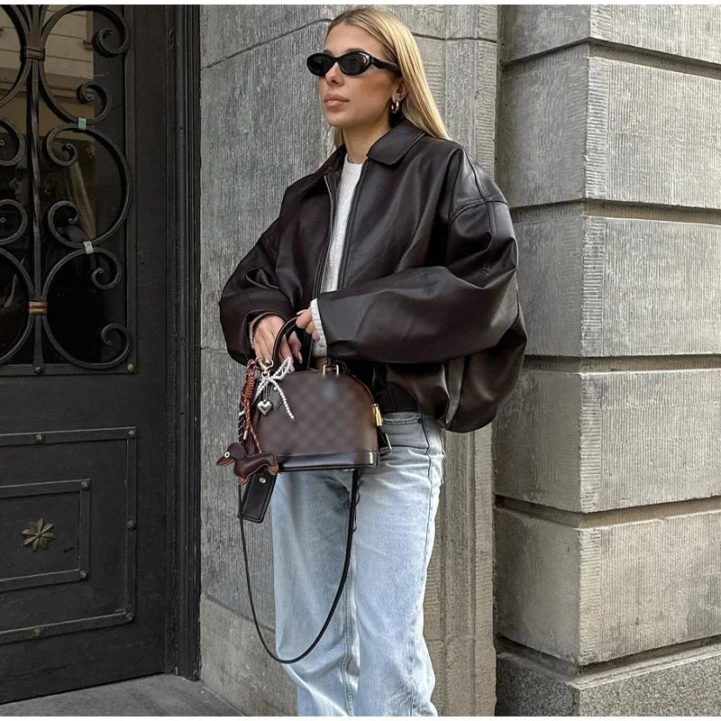 PU Leather Bomber Jackets