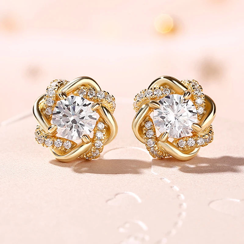 Classic Gold CZ Earrings