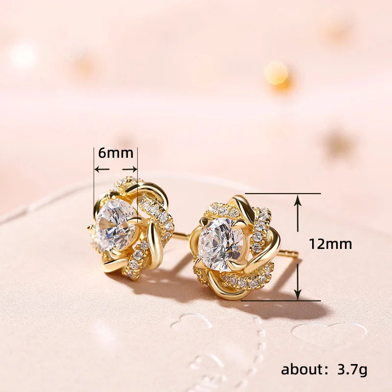 Classic Gold CZ Earrings
