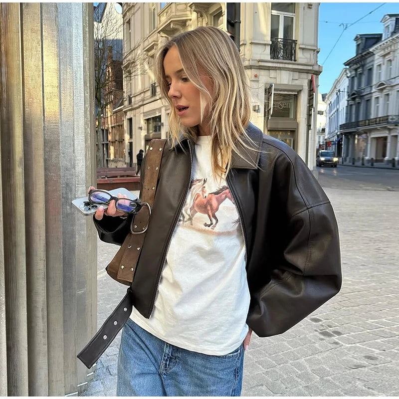 PU Leather Bomber Jackets