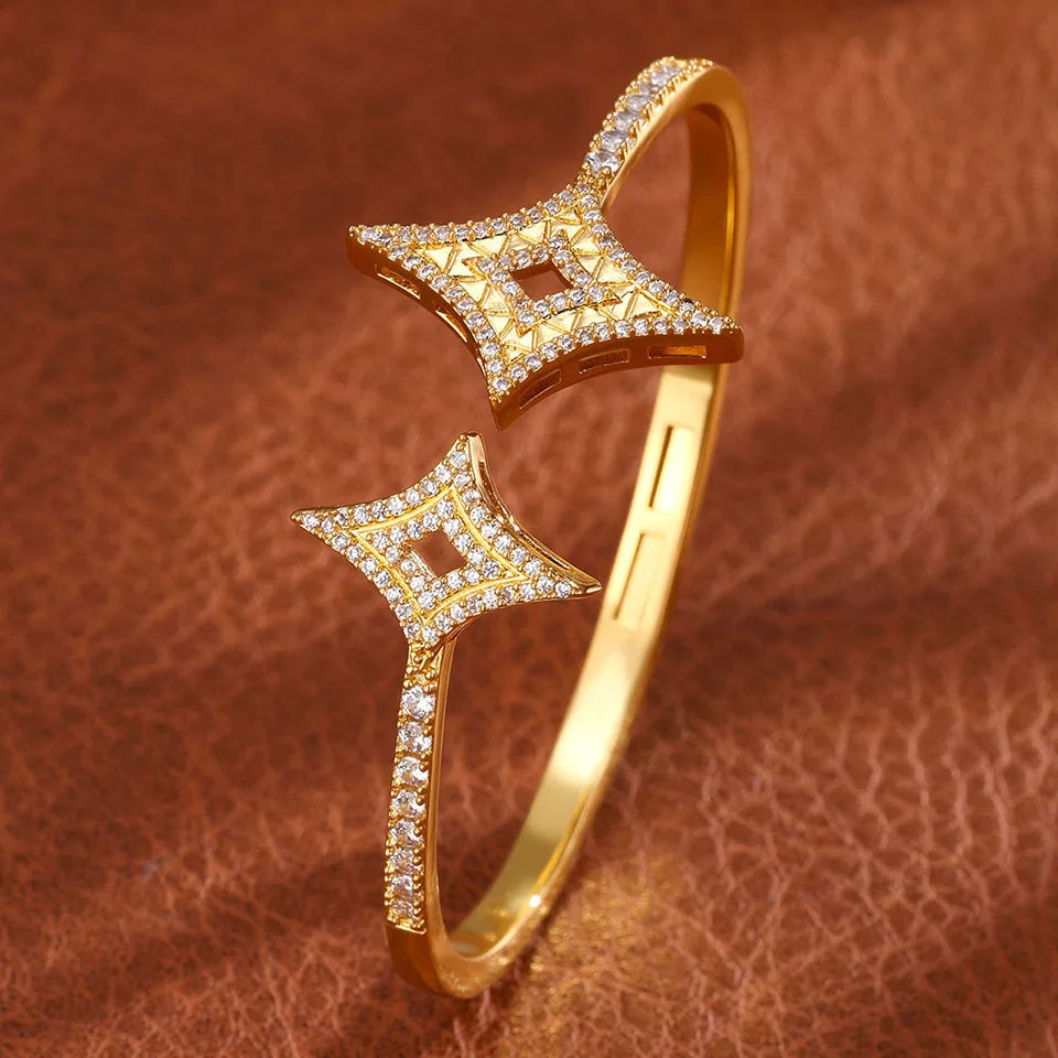 Luxury Zircon Cuff Bangle
