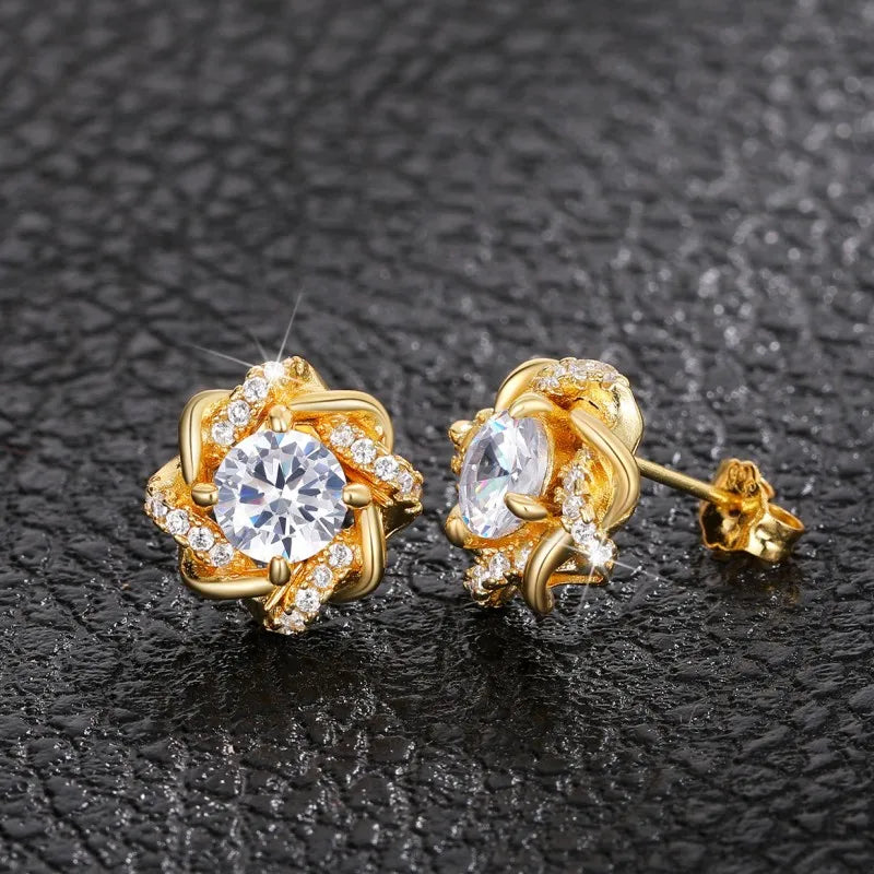 Classic Gold CZ Earrings