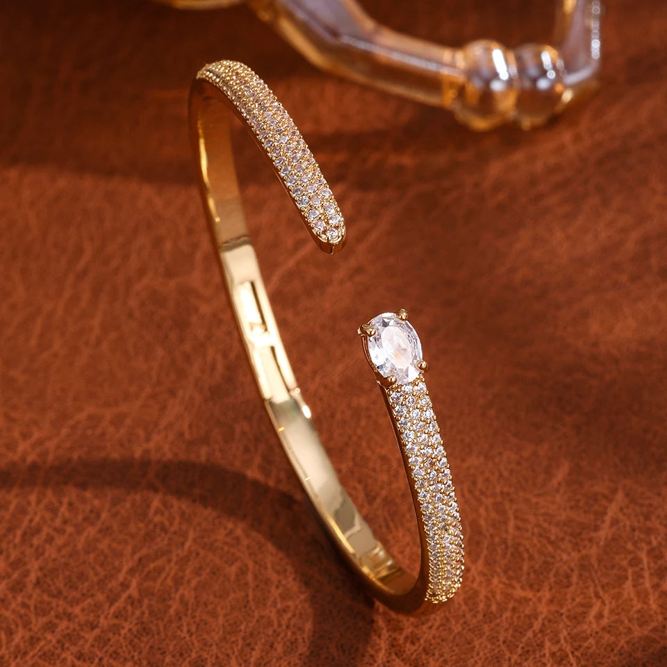 Luxury Zircon Cuff Bangle