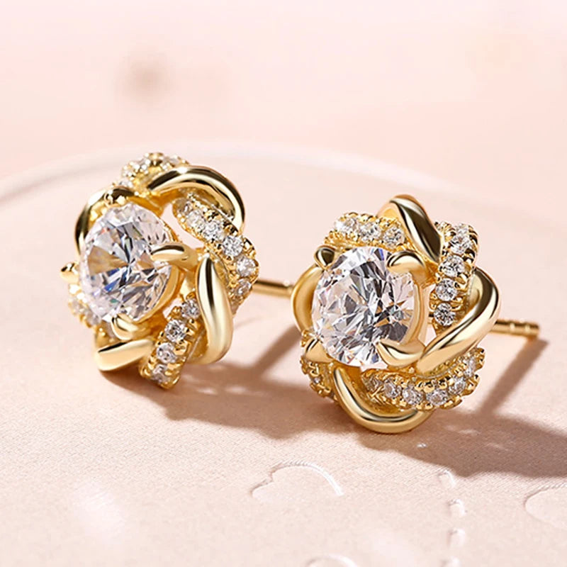 Classic Gold CZ Earrings