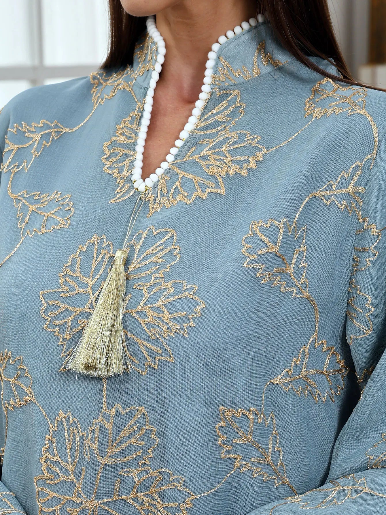 Golden Leaf Elegant Abaya