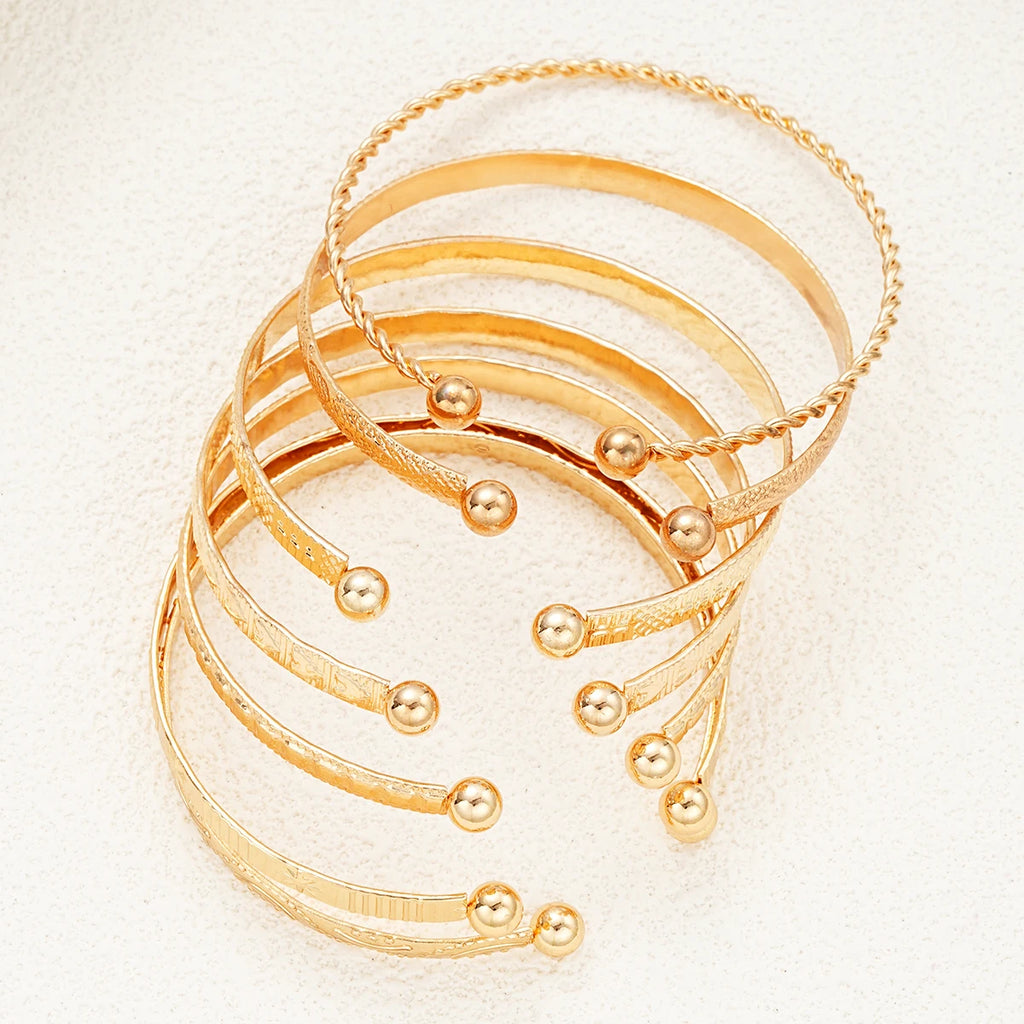 Punk Gold Bracelet Set