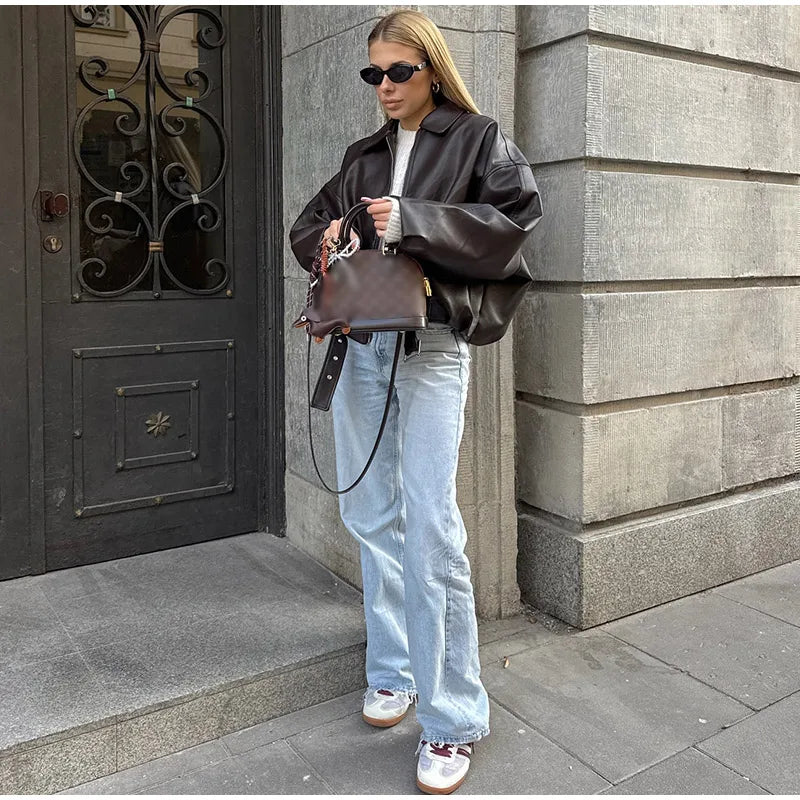 PU Leather Bomber Jackets