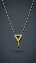 Gold-plated geometric pendant necklace